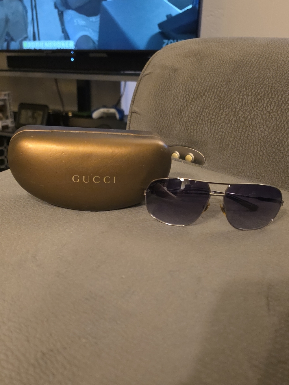 Gucci Men’s Aviator Sunglasses with Blue Gradient Lenses